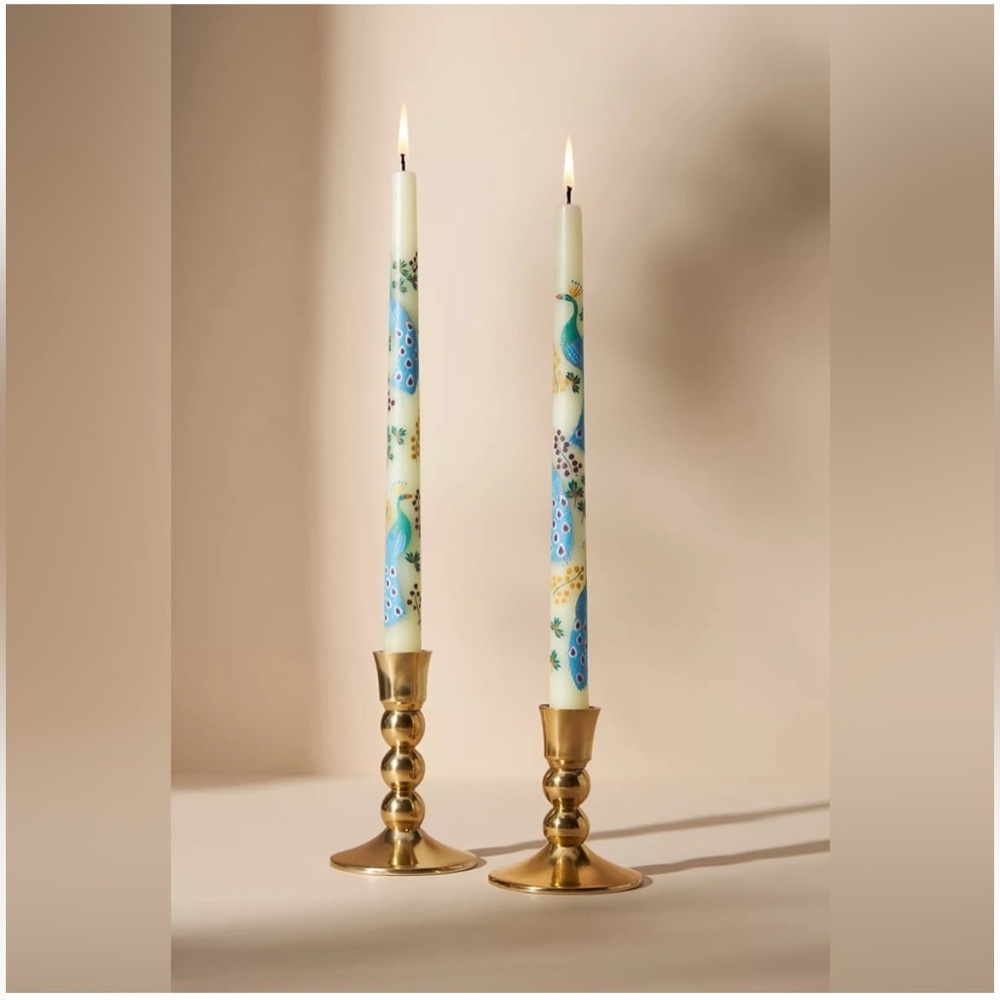 Anthropologie Venetian Chinoiserie set of Candles NWT